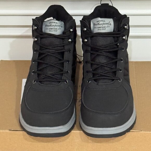 Weatherproof Vintage Steven Black Griffin Lace-Up Boots Durable Rubber Sole 10 - Picture 2 of 11